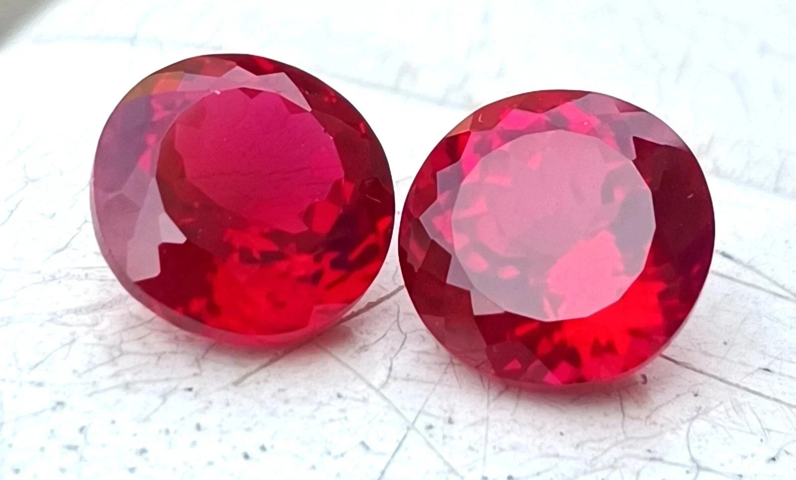A+Natural Mozambique Red ruby 5 mm Pair Round Certified Untreated Loose Gemstone
