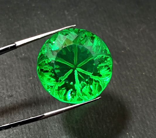 40.65Ct Round Fine Cut EGL Certified Brazilian Green Color Topaz Loose Gemstone