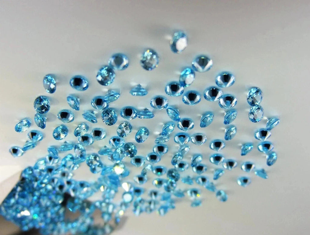 4 MM 24 Pcs Lot Natural Santa Maria Aquamarine Round Cut EGL Certified Gemstone