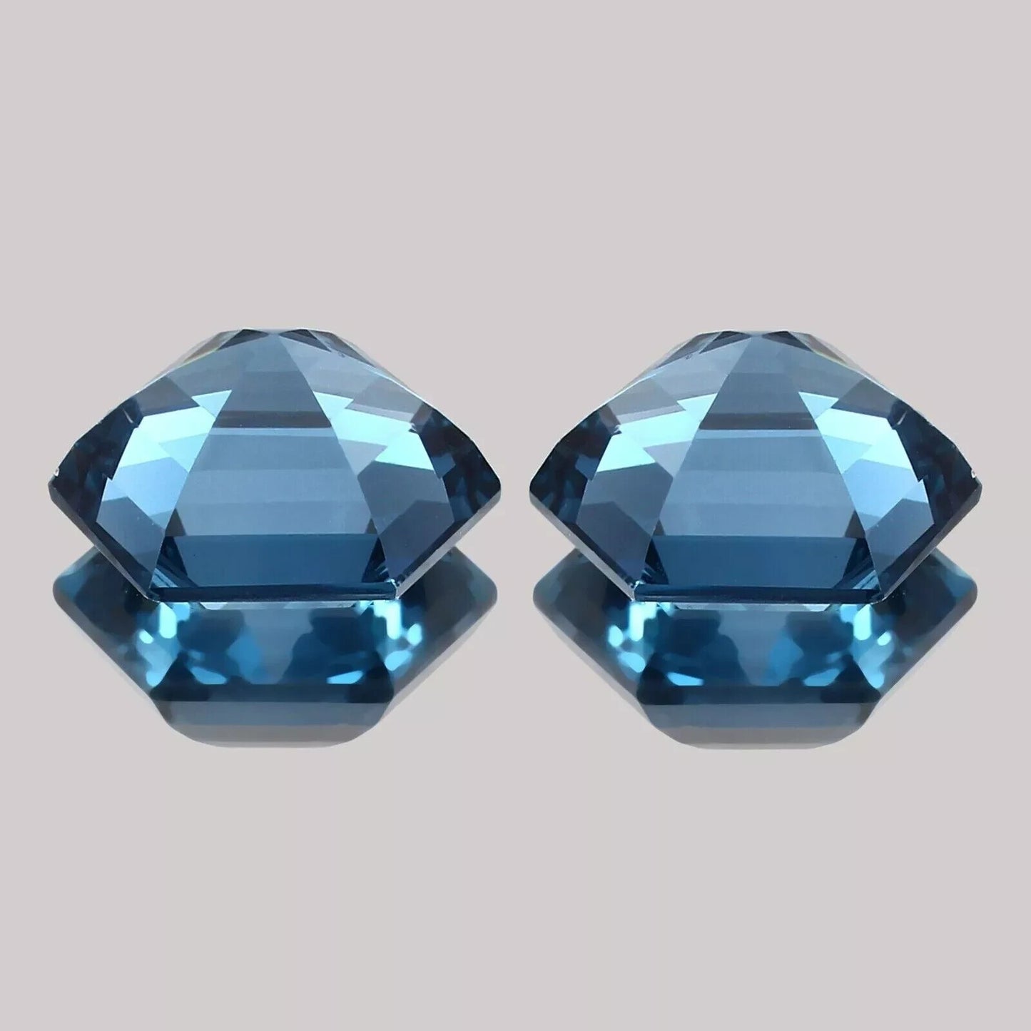 Natural Sky blue Aquamarine Loose Hexagon Cut Gemstone Matched Pair 24 ct