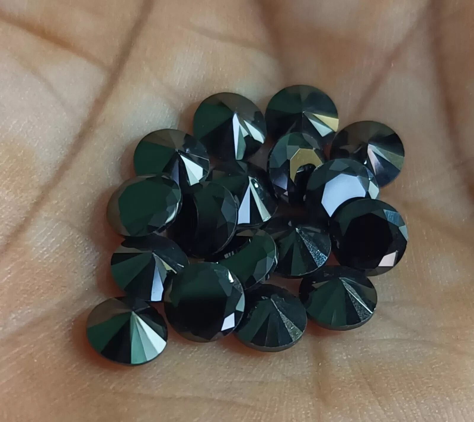 EGL Certified 6 mm Natural Black Sapphire 20 Pcs Lot Round Shape Loose Gemstone