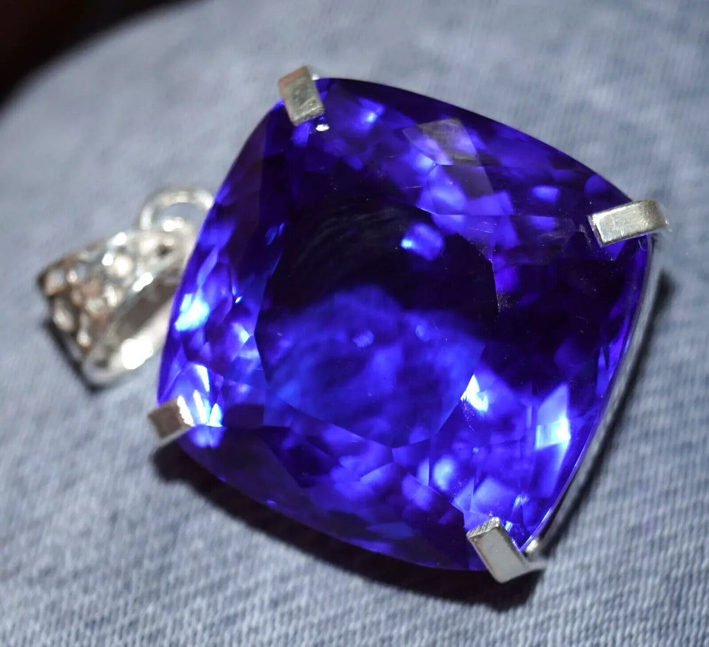 97.35 Ct Natural Topaz 925 Solid Silver Pendant Certified Cushion Loose Gemstone