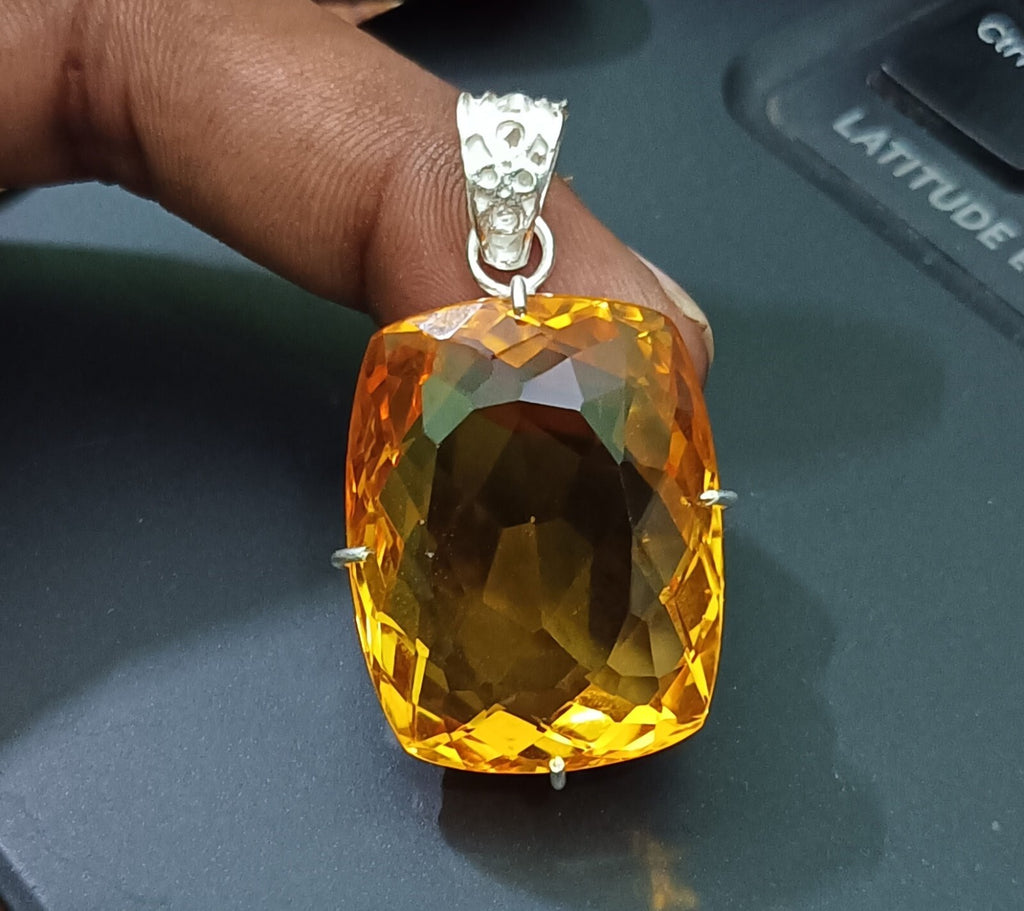 EGL Certified Natural 95.25 Ct Brazilian Cushion Topaz Pendant Loose Gemstone