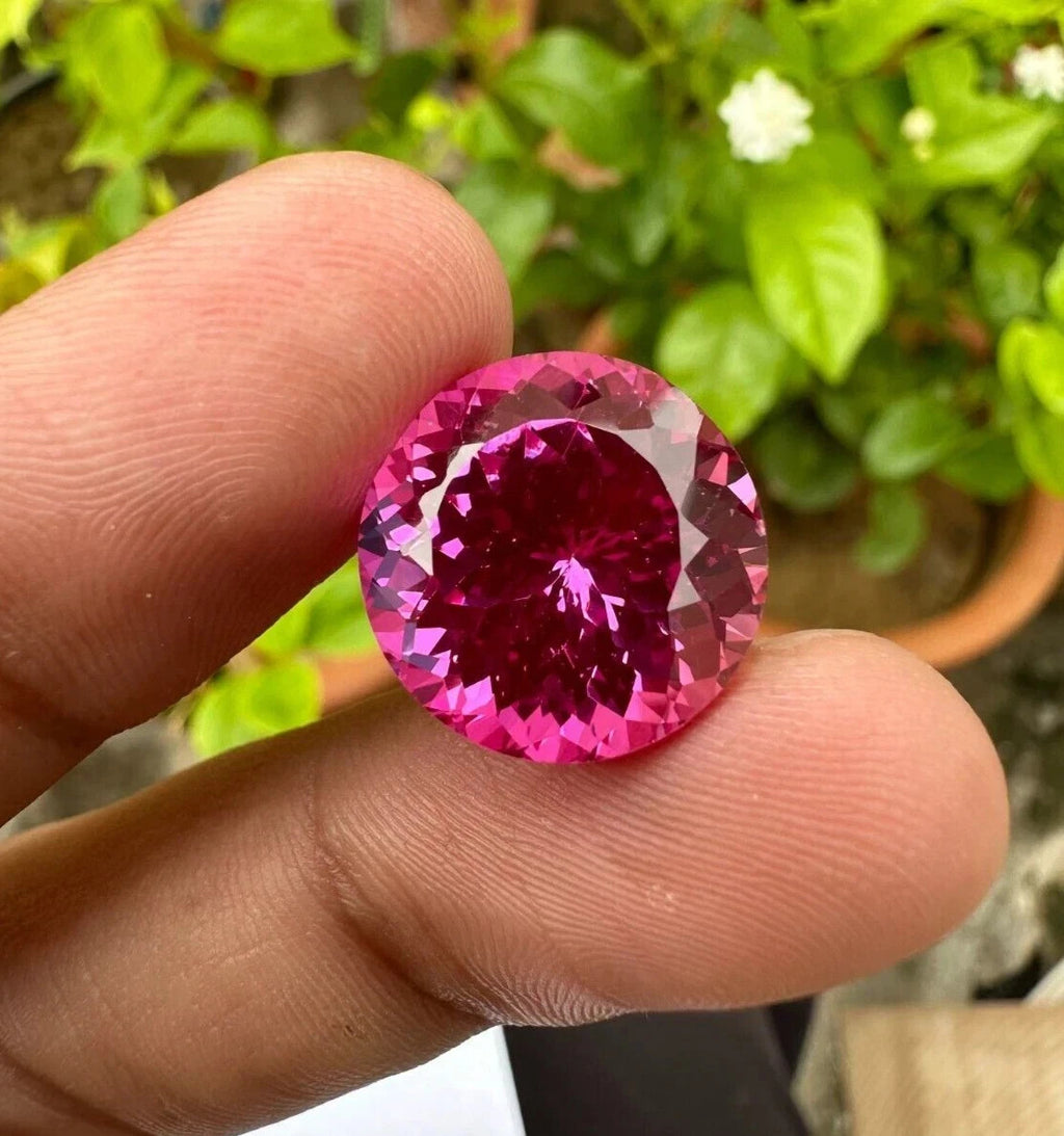 A+ Flawless Natural Ceylon Pink Sapphire Round Cut Loose GEMSTONE 20.25 Ct