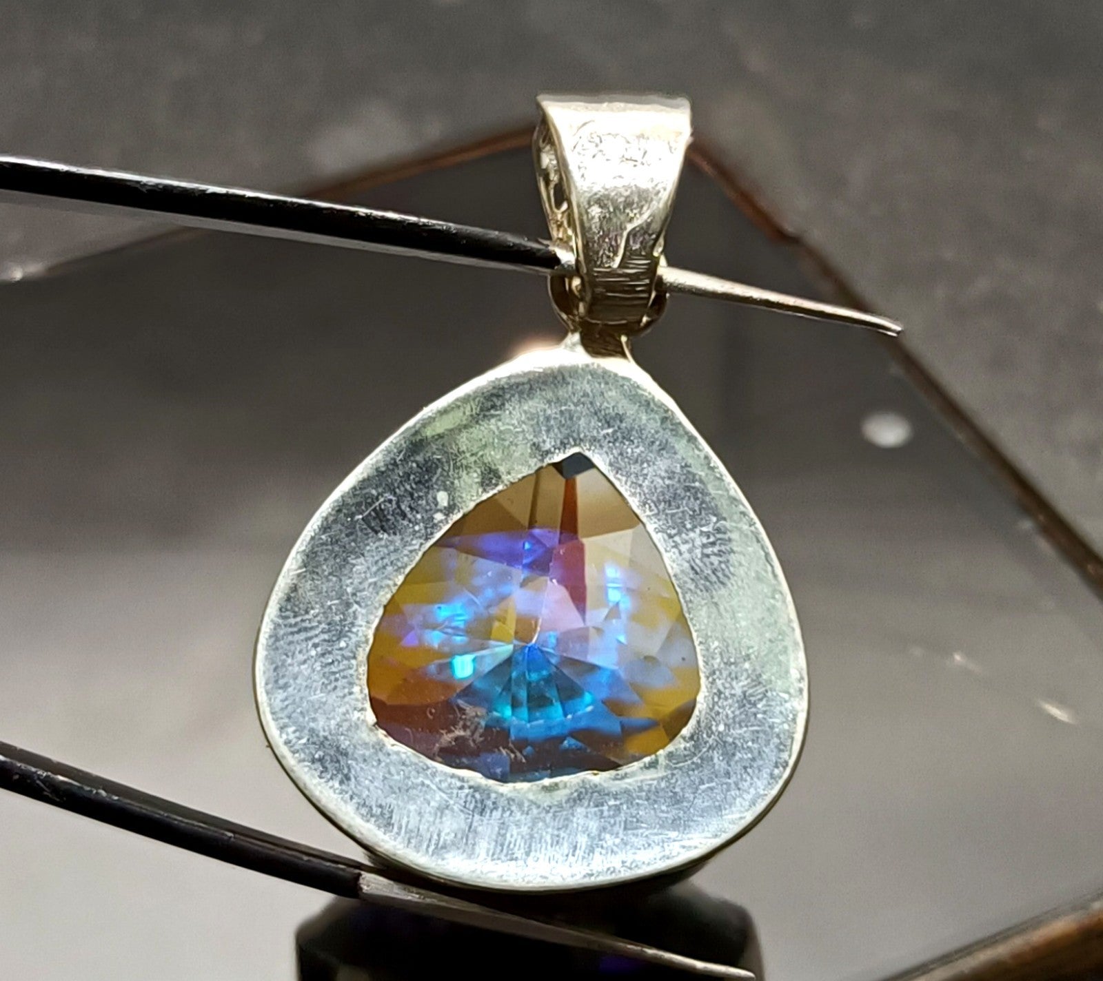 82.50 Ct GIE Certified Natural Mystic 925 Solid Silver Pendant Loose Gemstone