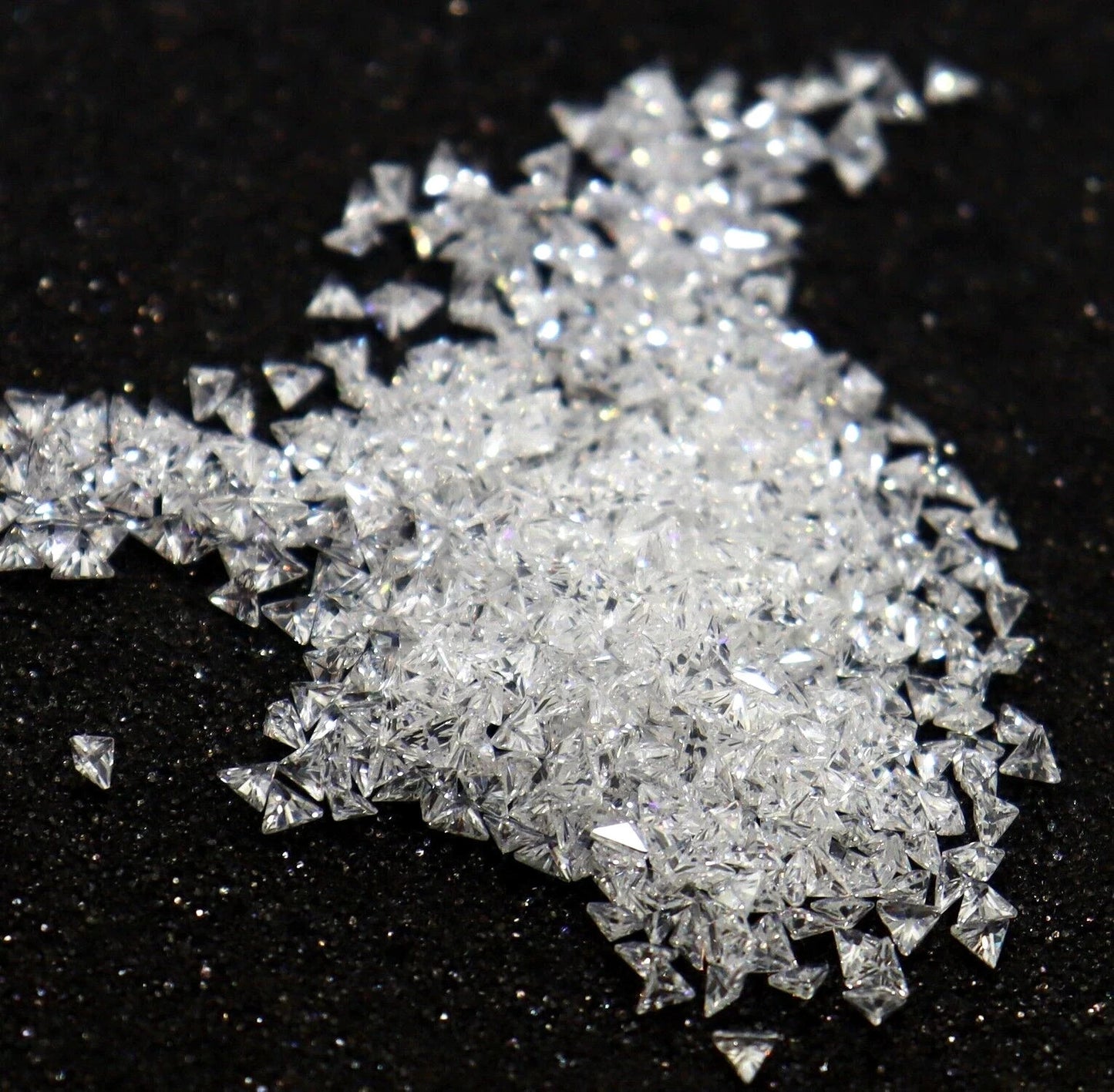 Natural White Sapphire 4 mm Cut Trillion 20 Piece Certified Loose Gemstone Lot