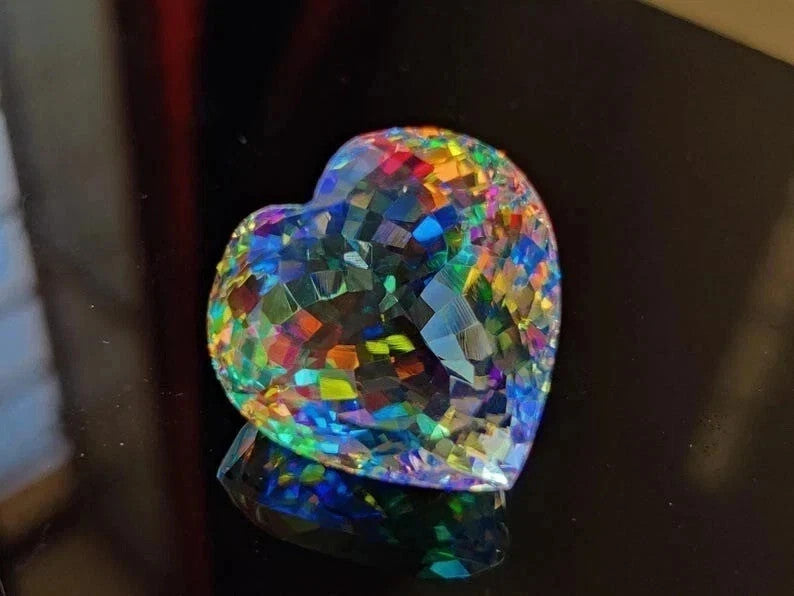 AAA Natural 56.65 Ct Mystic Topaz Rainbow Color Heart Cut Loose Gemstone