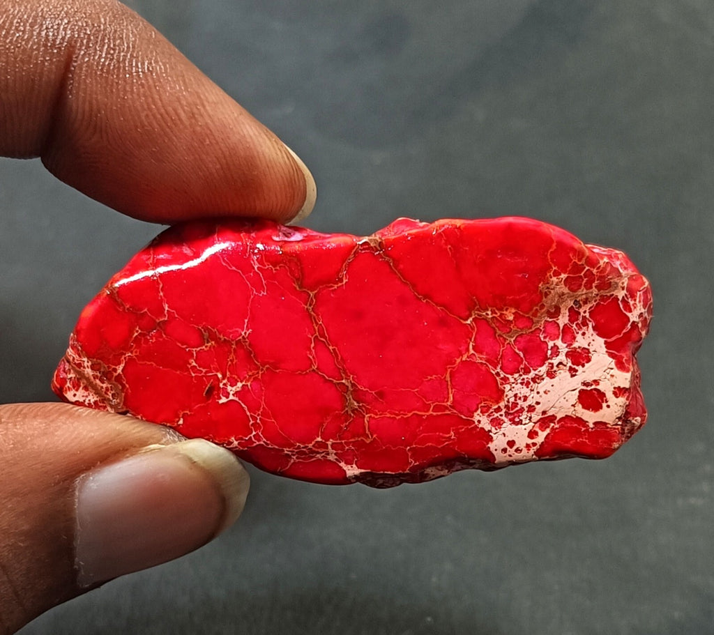 75.35 Ct Natural Arizona Superior Red Turquoise Slab Rough Certified Gemstone