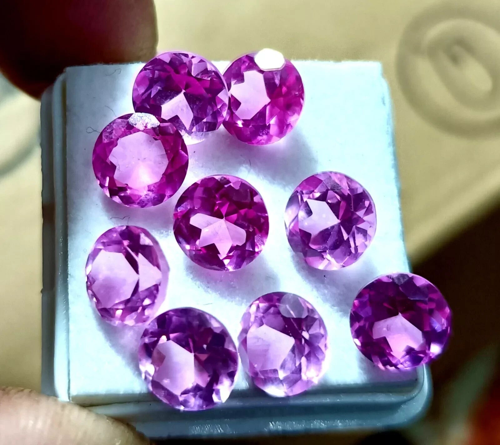 7 MM Natural CEYLON Pink Sapphire Round Cut Lot 6 Pcs Certified A+ Gemstone