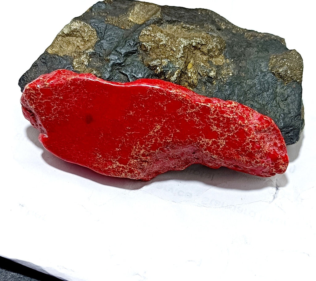 91.95 Ct Natural Arizona Superior Red Turquoise Slab Rough Certified Gemstone