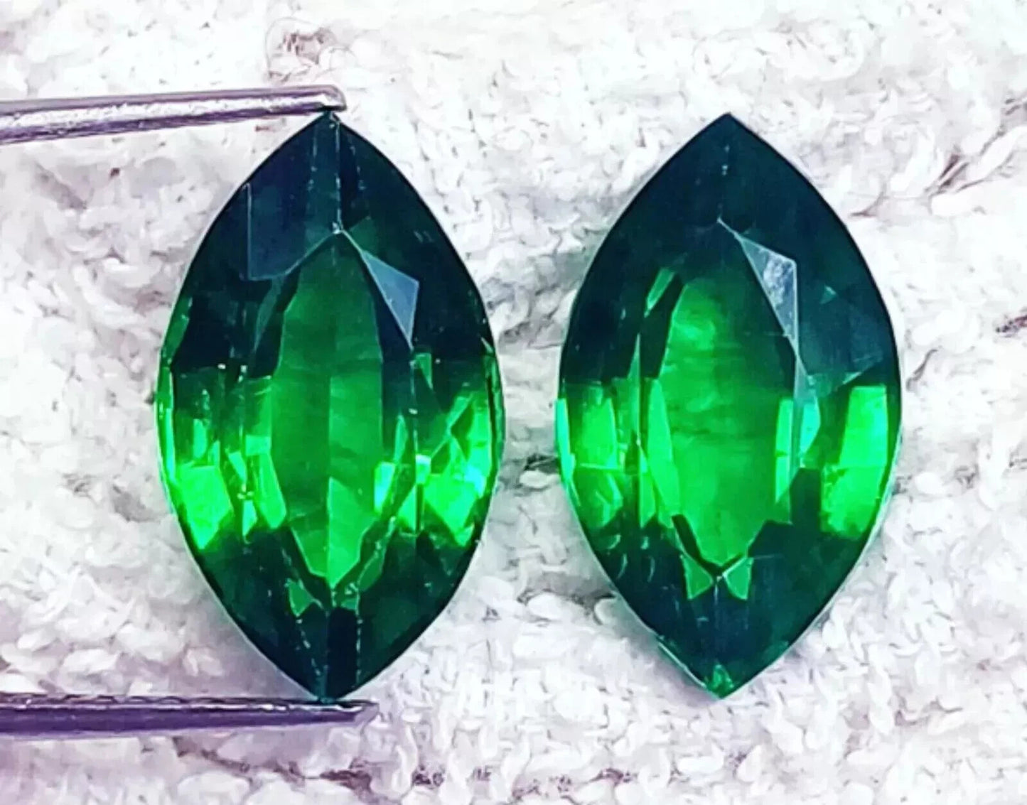 Natural Colombian Emerald Pair 19.65 Ct Loose Gemstone CERTIFIED Marquise Cut