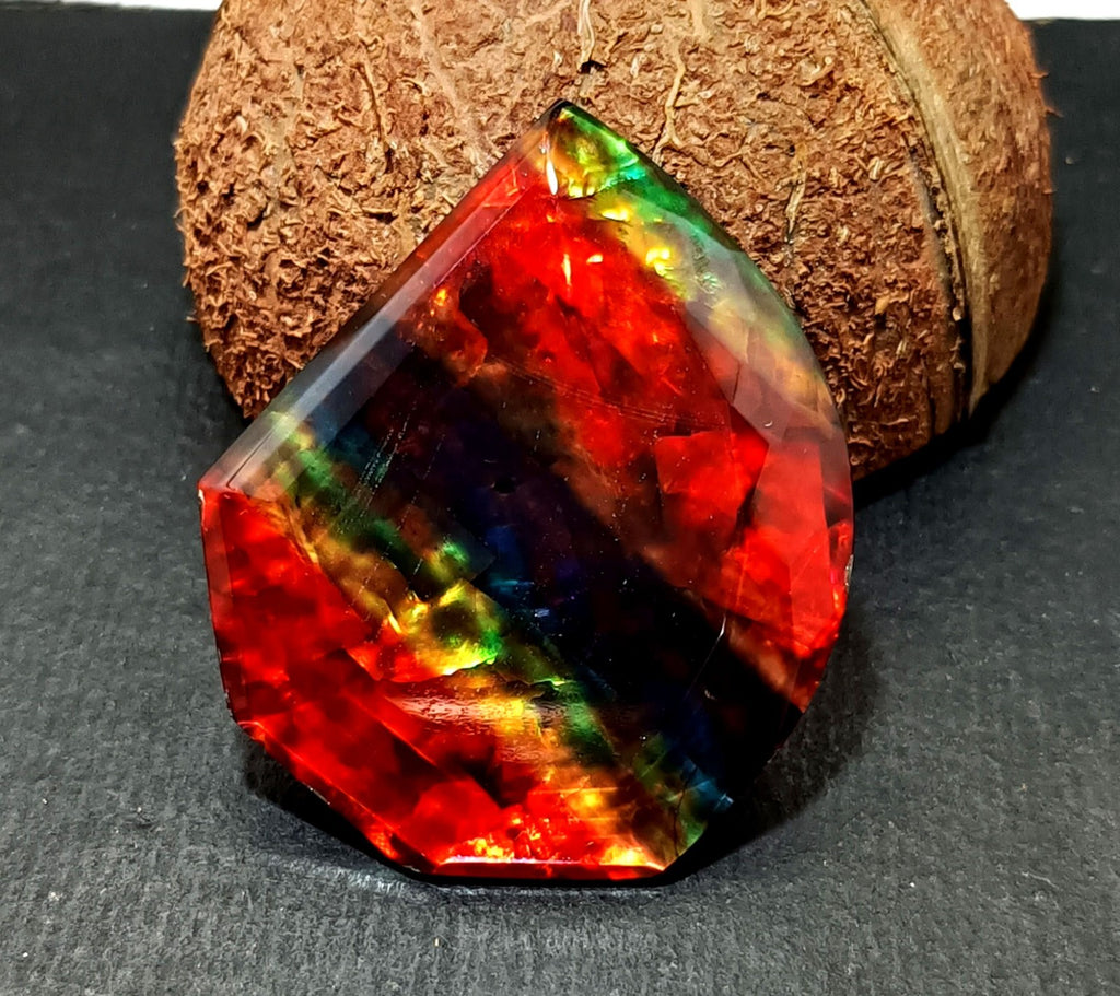 99 Ct Natural Ammolite Oval Opal-Like Organic Doublet Rare Loose GEMSTONE