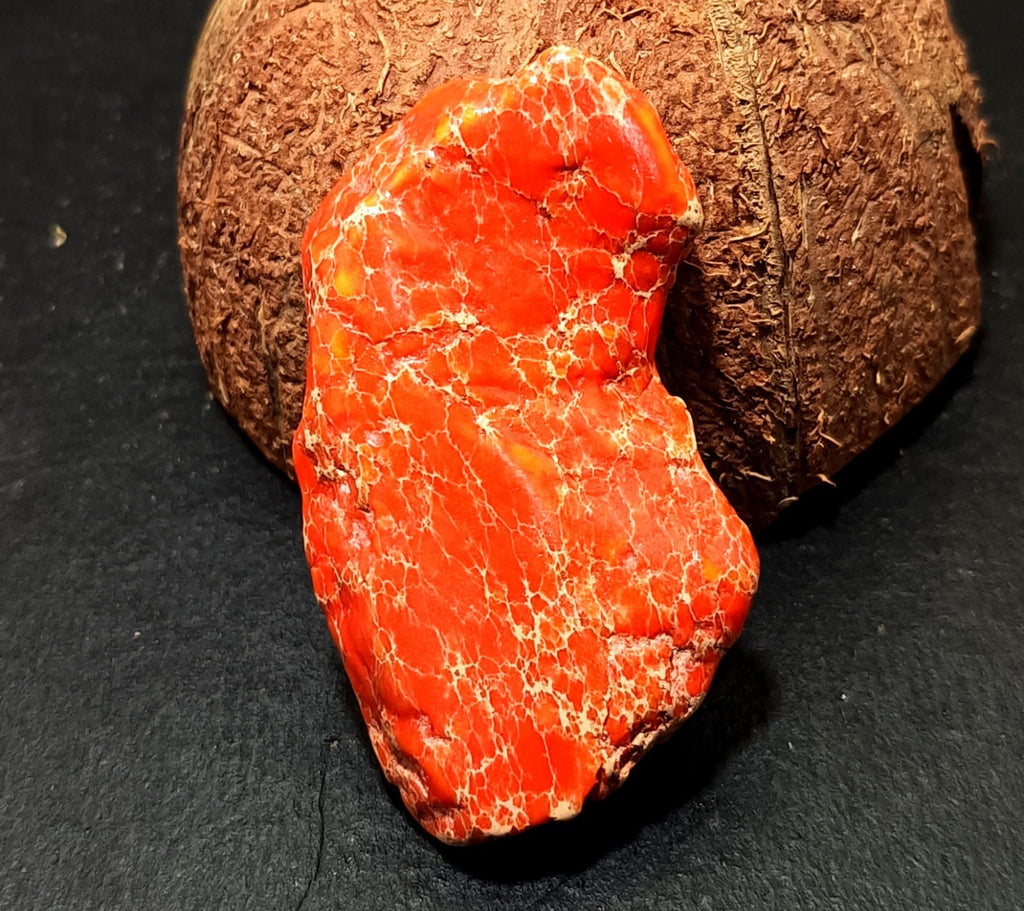 90.80 Ct Natural Arizona Superior Orange Turquoise Slab Rough Certified Gemstone