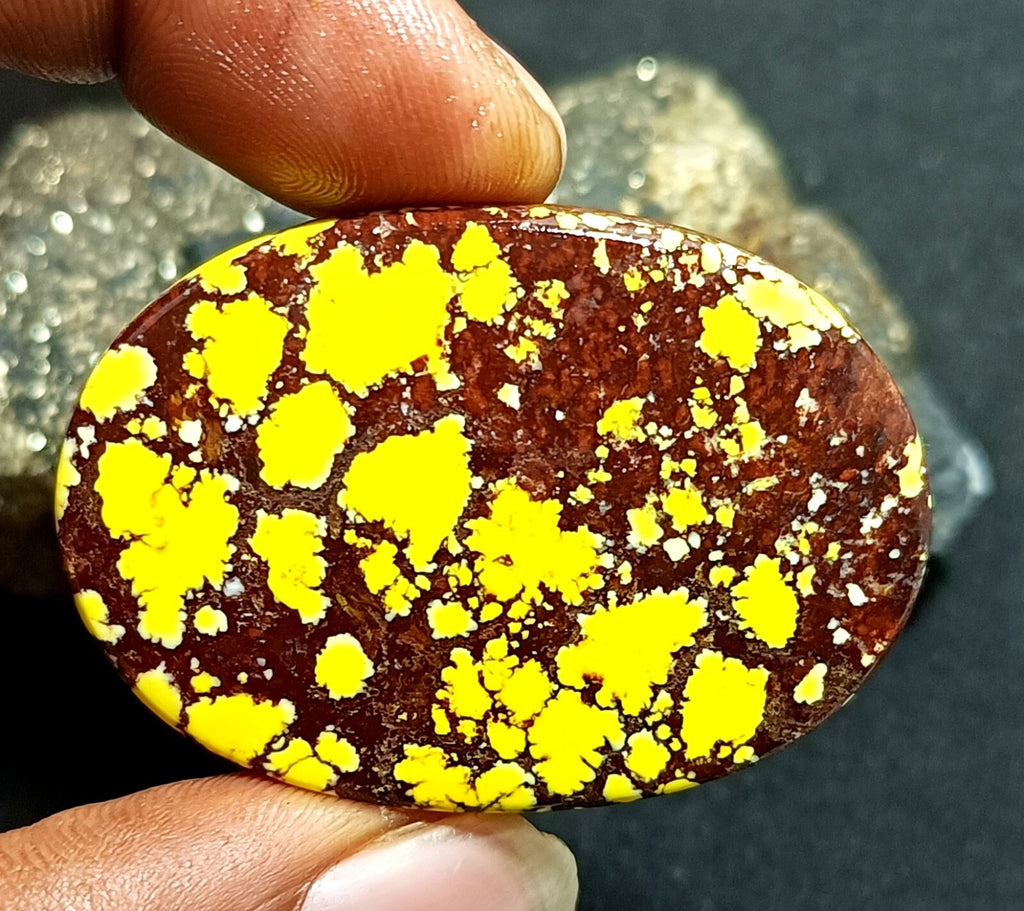 72.80 Ct Natural Arizona Superior Yellow Turquoise Oval Cut Certified Gemstone
