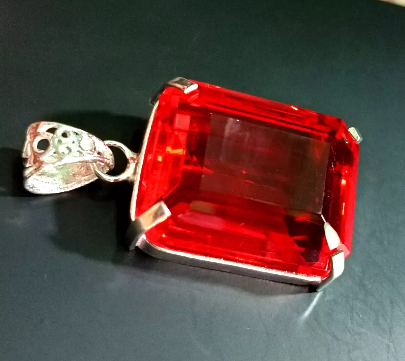 87.15 Ct Certified Natural Topaz 925 Solid Silver Emerald Pendant Loose Gemstone