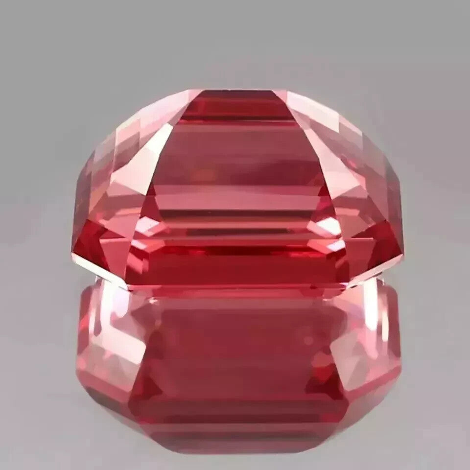 Natural Flawless Ceylon Padparadscha Sapphire Emerald Cut Loose Gemstone 10 Ct