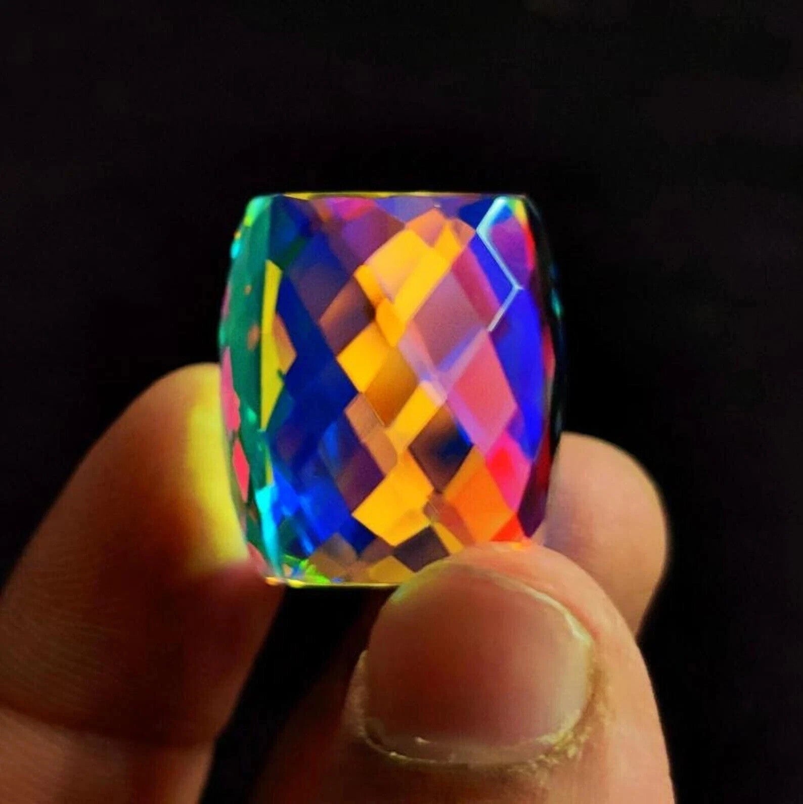 AAA 51 CT+ Rainbow Color Fancy Cube Natural Mystic Topaz Loose Gemstone
