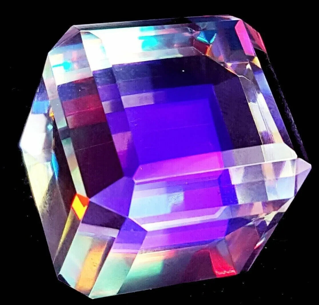 EGL Certified 165 Ct Natural Cube Cut Rainbow Color Mystic Quartz Loose Gemstone