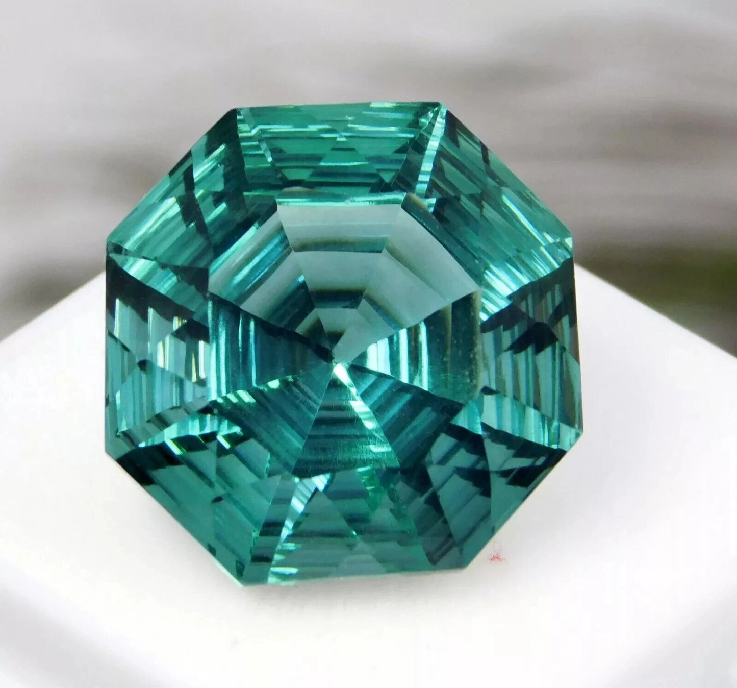 Natural Grandidierite Bluish Green Asscher Cut 19.40 Ct Rare Gemstone Certified