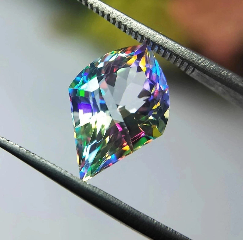 51 Ct Natural Mystic Topaz Loose Rainbow Color Fancy Cut Certified Gemstone