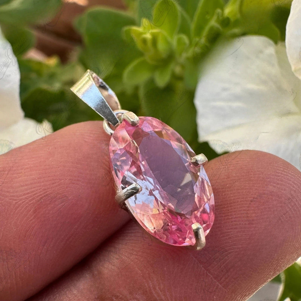 Certified 14.5Ct Natural Sapphire Padparadscha 925 Silver Pendant Loose Gemstone