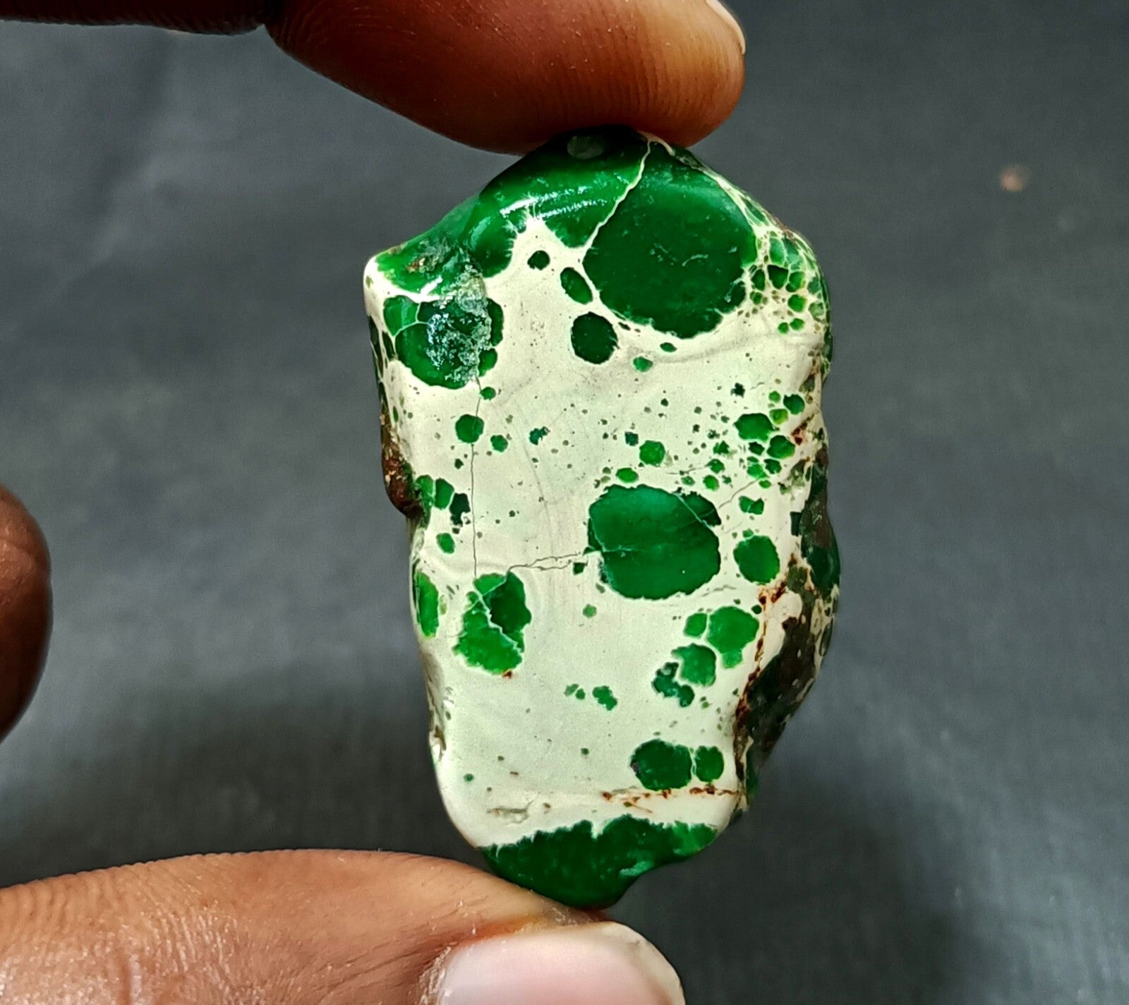 37.5 Ct Natural Arizona Superior Green Turquoise Slab Rough Certified Gemstone