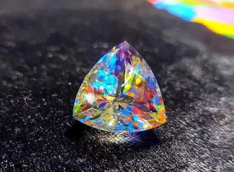 70 Ct+ Natural Mystic Topaz Rainbow Color Trillion Cut Certified Loose Gemstone