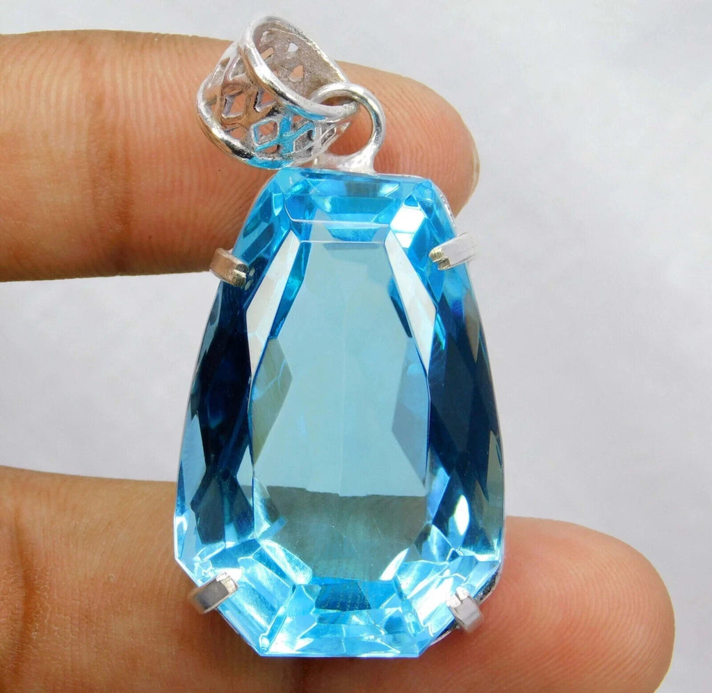 Certified Natural 86 Ct Brazilian Blue FANCY Topaz Pendant Loose Gemstone