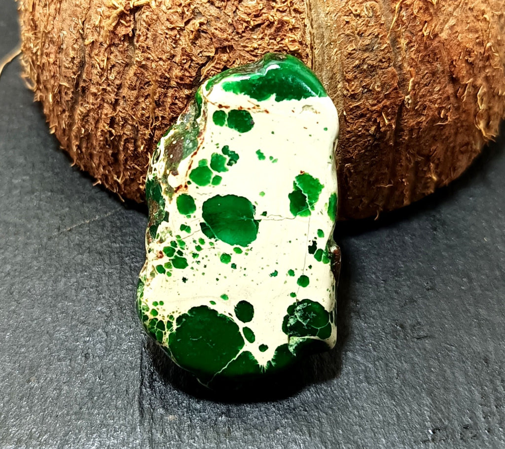 37.5 Ct Natural Arizona Superior Green Turquoise Slab Rough Certified Gemstone