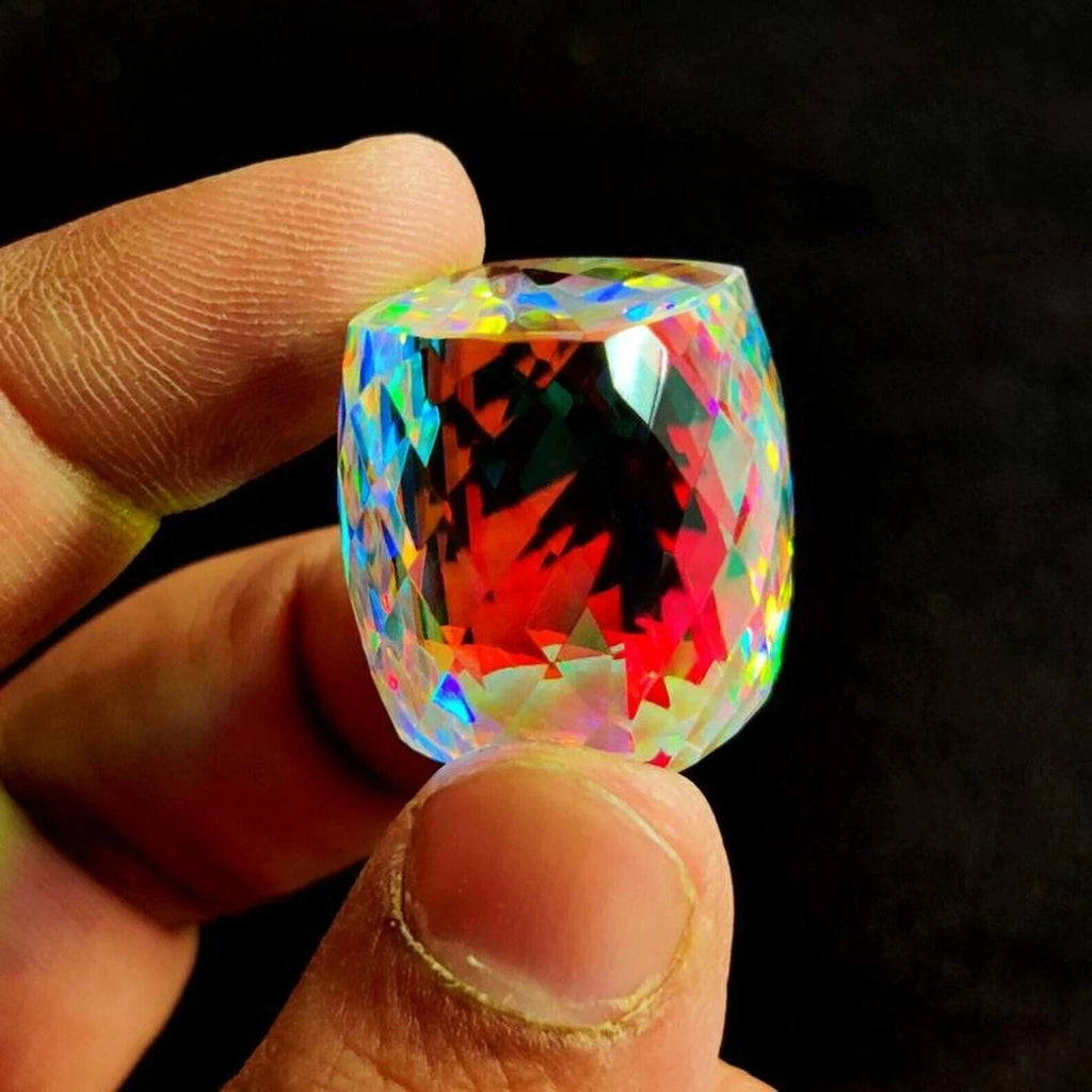 AAA 51 CT+ Rainbow Color Fancy Cube Natural Mystic Topaz Loose Gemstone