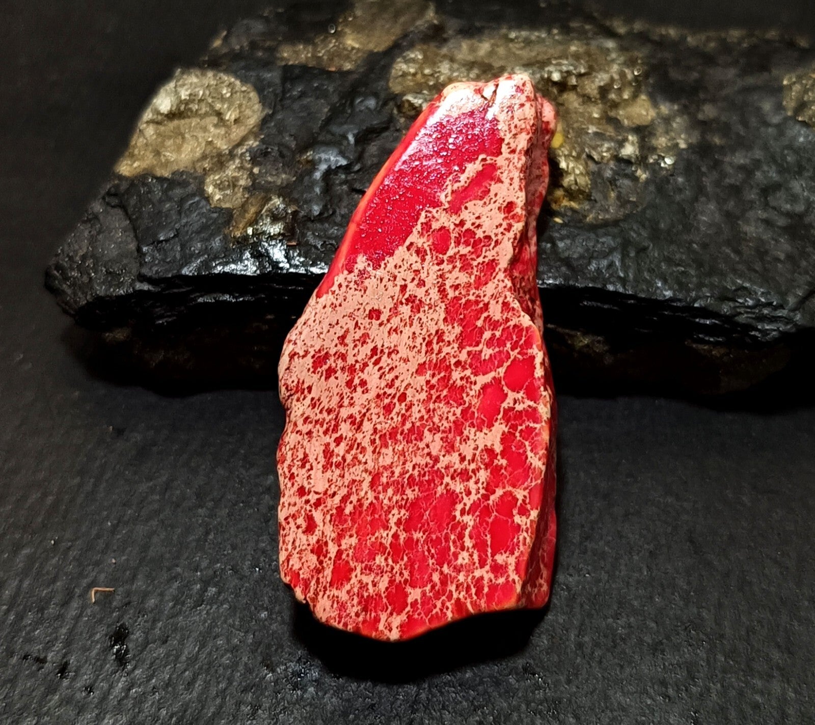 68.85 Ct Natural Arizona Superior Red Turquoise Slab Rough Certified Gemstone
