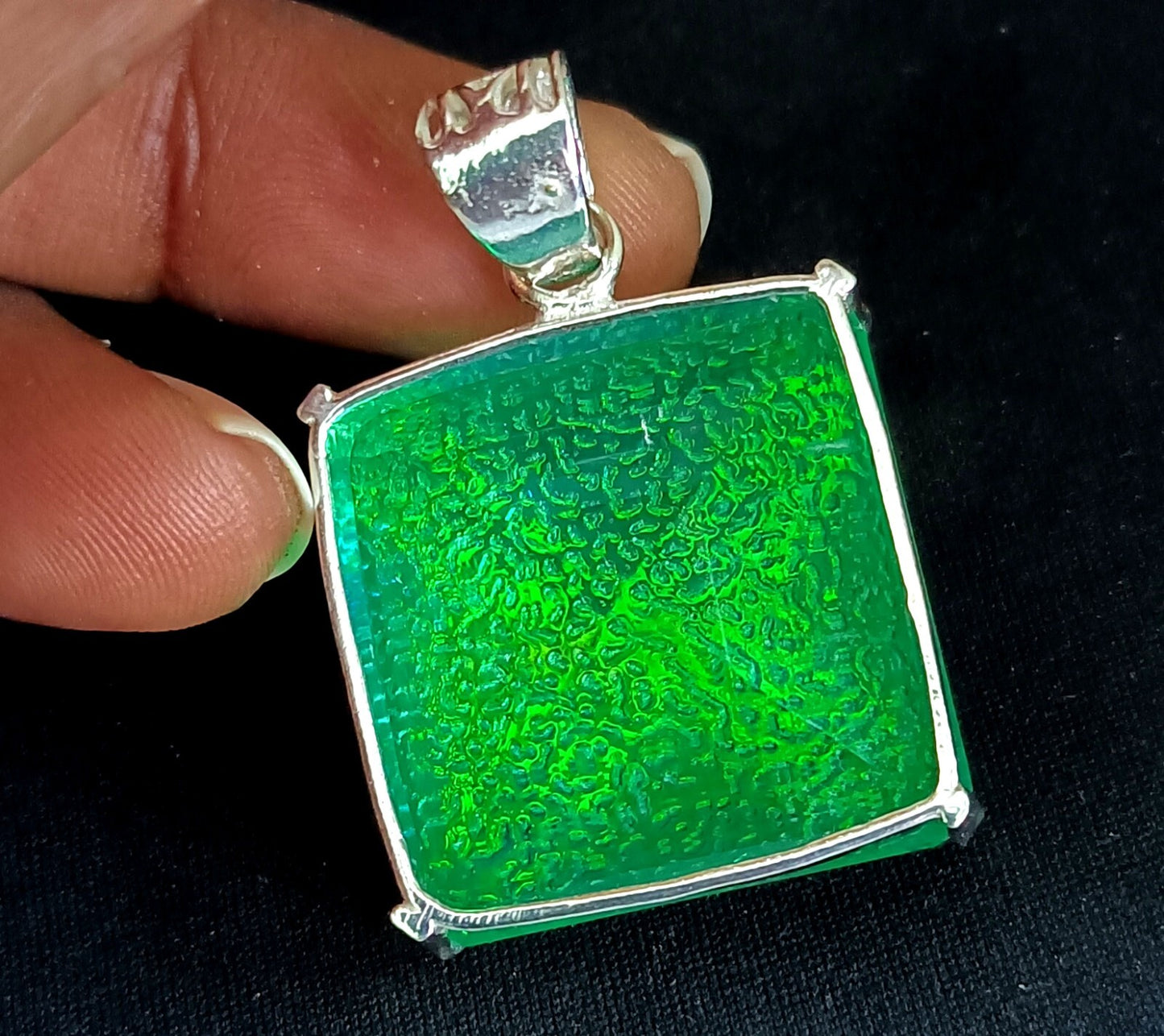 114.15 Ct  Monarch Fire Opal Doublet 925 SolidSilver PendantGemstone