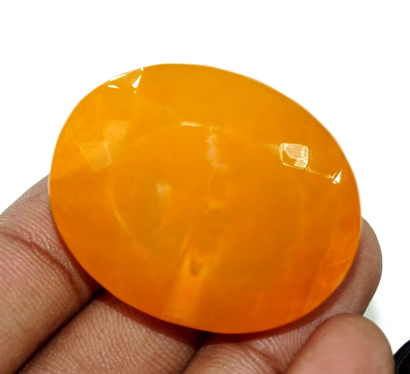 185 Ct Natural Orange Opal Oval Cut Welo Australian EGL Certified Gemstone