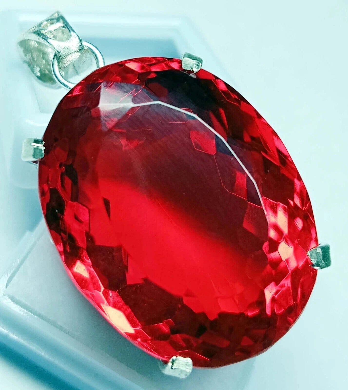 Red Topaz Locket Oval Cut 93.05 Ct Pendant Natural Gemstone EGL Certified