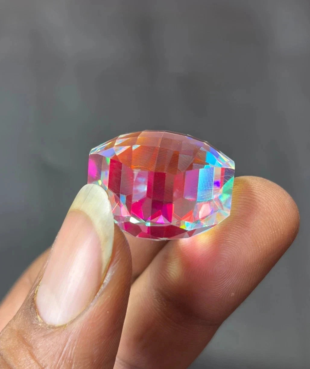 Natural Rainbow Brazilian Mystic Quartz 71 Ct Fancy Pendant Size Loose GEMSTONE