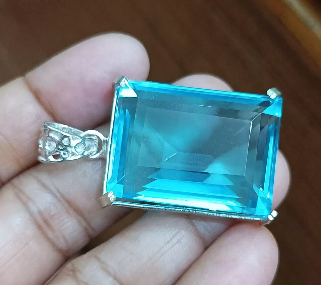 102.35 Ct EGL Certified Natural Topaz 925 Solid Silver Pendant Loose Gemstone