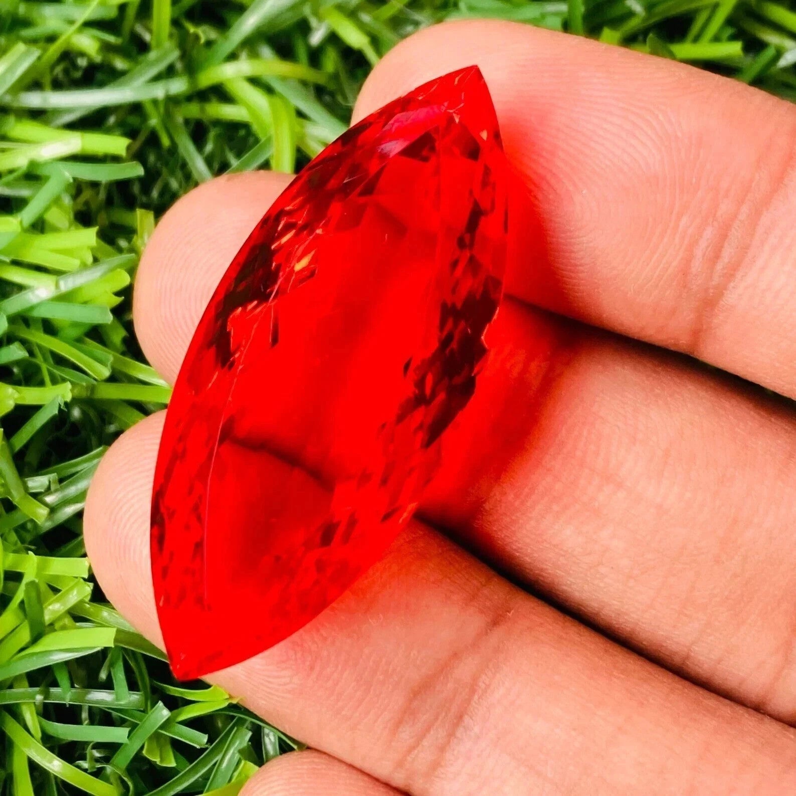 49.65 Ct GIE Certified Natural Brazilian Red Topaz Marquise Cut Loose Gemstone