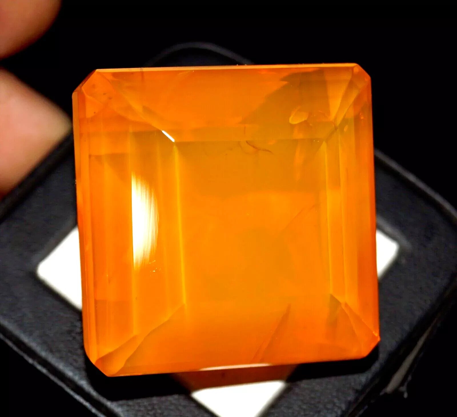 200 Ct Natural Orange Opal Radiant Cut Welo Australian Certified Untreated Gems