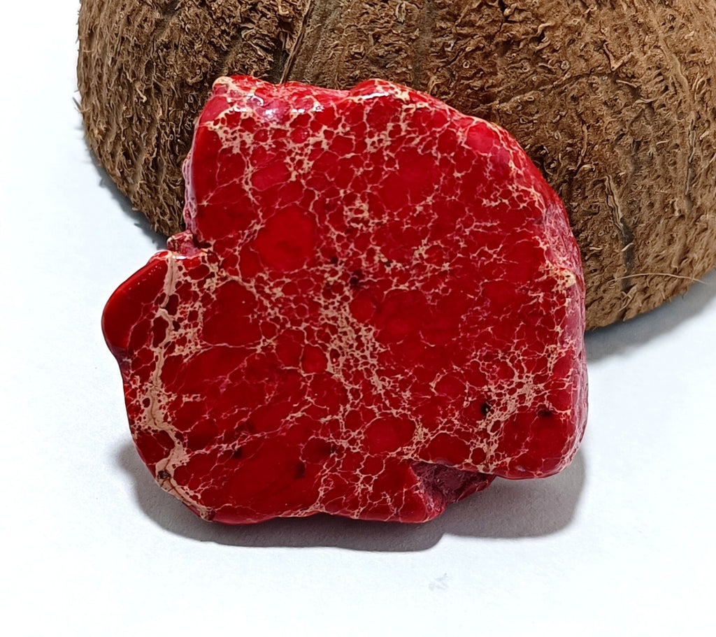 78.5 Ct Natural Arizona Superior Red Turquoise Slab Rough Certified Gemstone