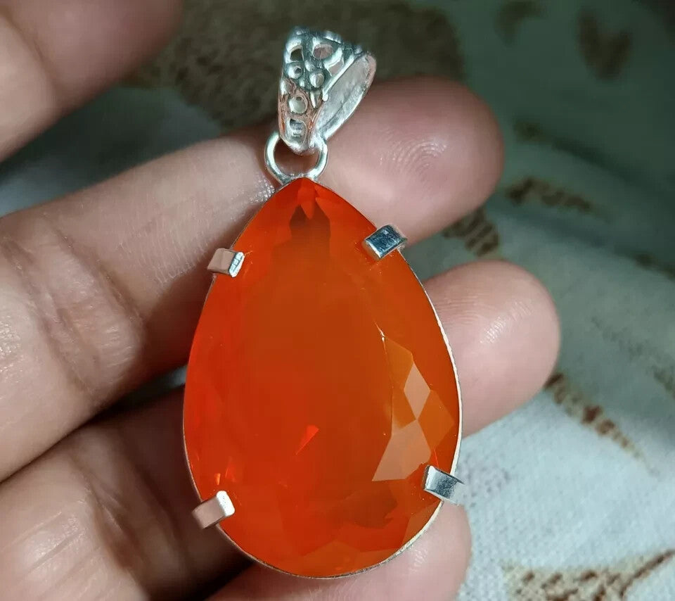 Certified 85.80 Ct Natural Opal Pear Cut 925 Solid Silver Pendant Loose Gemstone