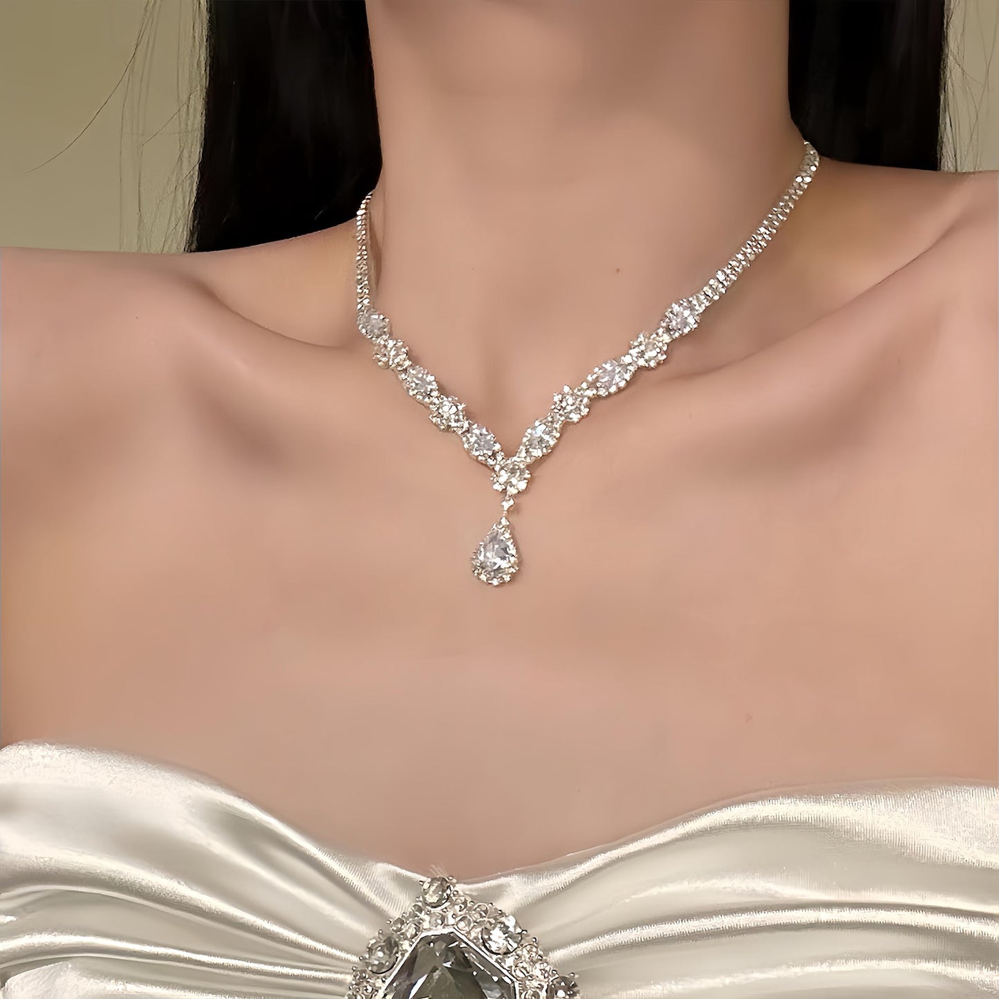 SparkleSmartGems diamond necklace, exquisite diamond pendant necklace,jewelry set, crystal wedding necklace, bride's necklace, bridesmaid's gift