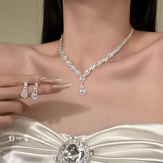 SparkleSmartGems diamond necklace, exquisite diamond pendant necklace,jewelry set, crystal wedding necklace, bride's necklace, bridesmaid's gift