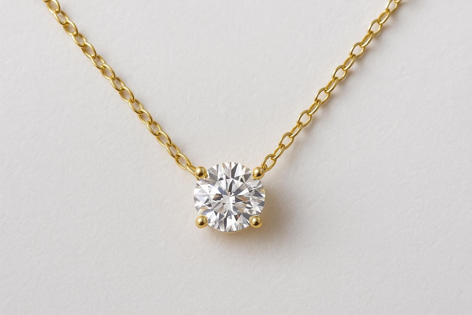 Dazzling 7MM Floating Diamond Necklace | GIE Certified | Luxurious 925 Gold Plated Silver