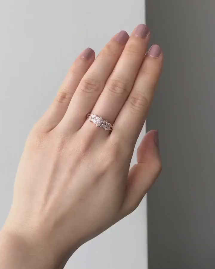 Unique Engagement ring with Marquise Cut Diamond, gift for her, handmade jewelry, minimalist ring, modern engagement, Marquise diamond ring