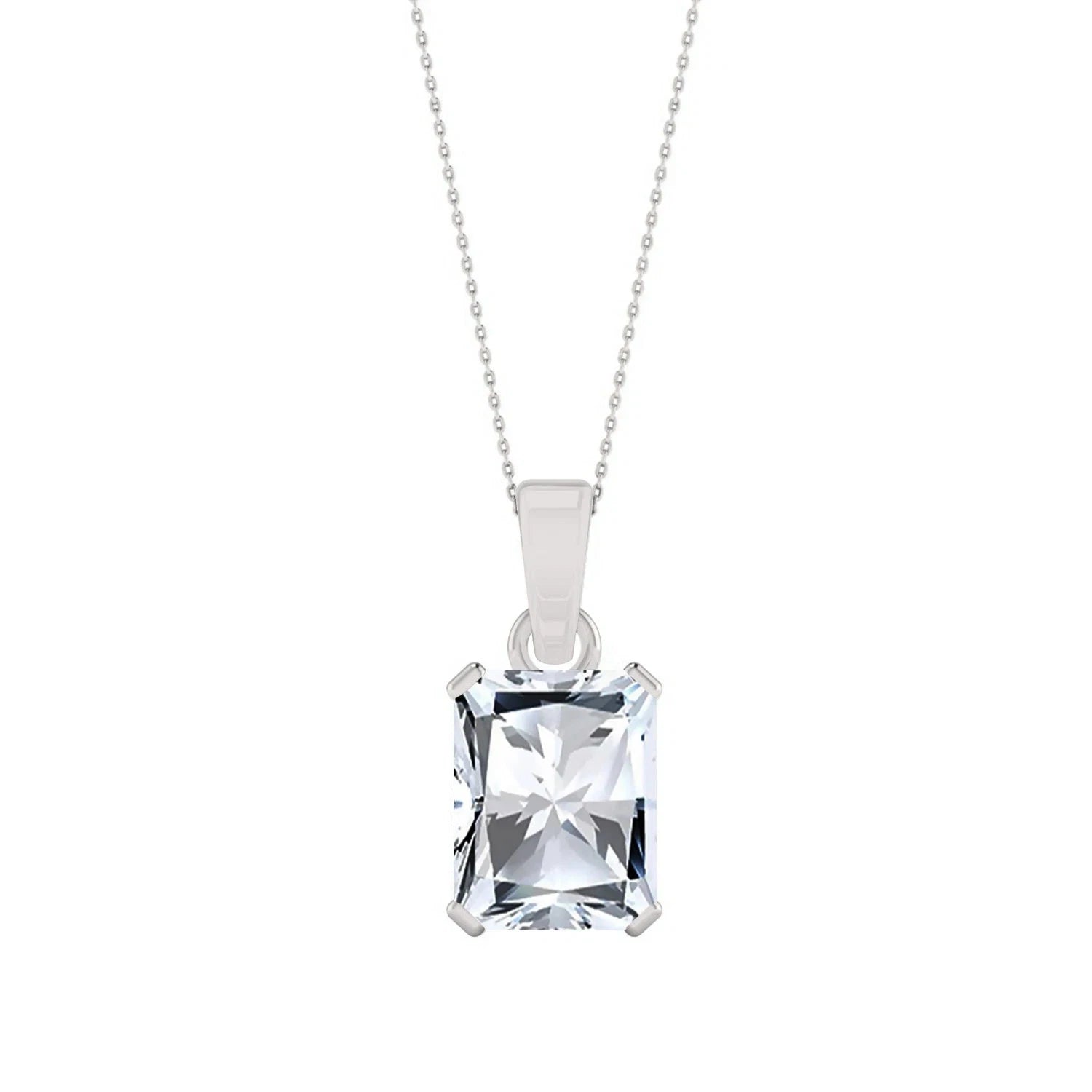 RARE 5.50 Ct White Solitaire Diamond Necklace | Certified & Brilliant 925 Sterling Silver