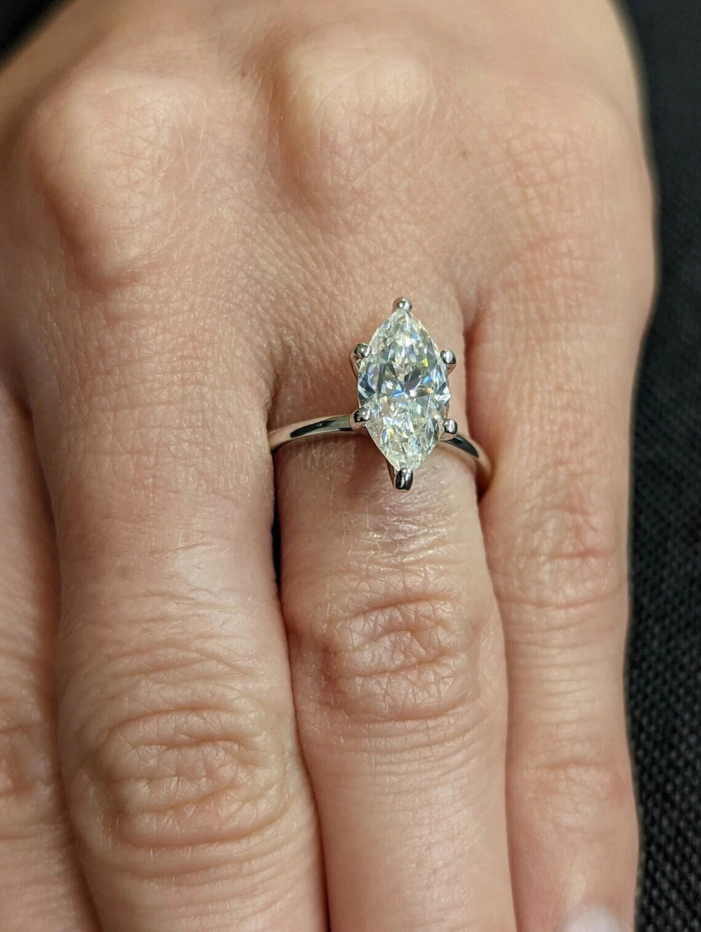 Breathtaking 3.00 Ct Marquise Lab-Created Diamond Solitaire Ring in Brilliant 925 Sterling Silver